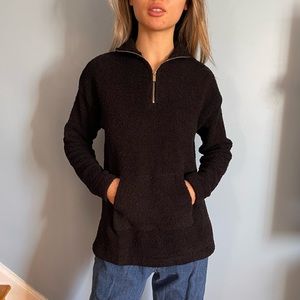 LOFT black fleece pullover
